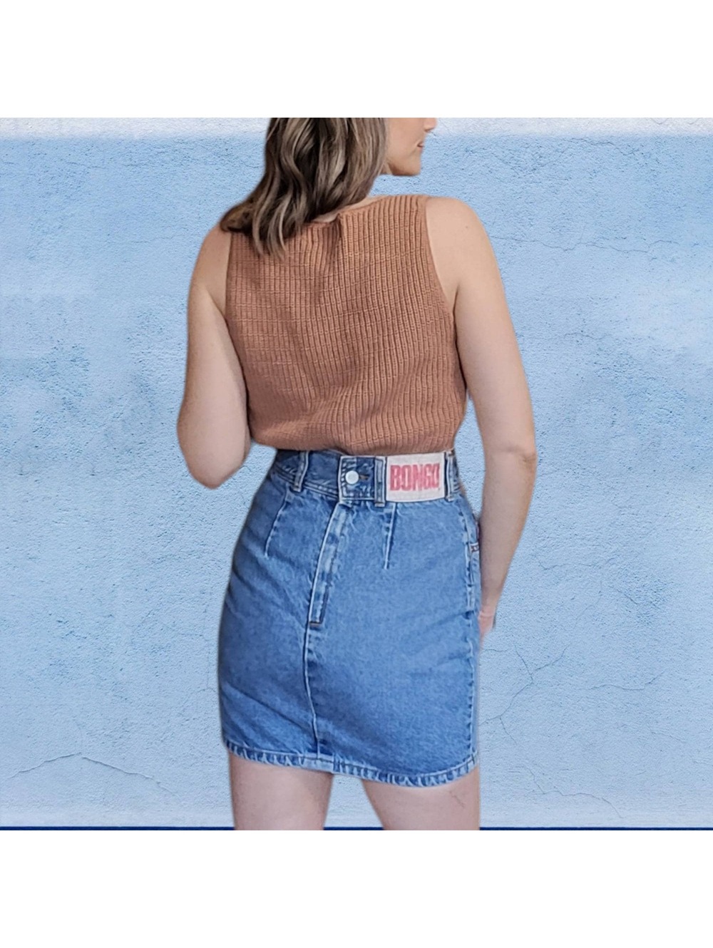 Vintage 90's Bongo Denim Jean Mini Skirt 2 4